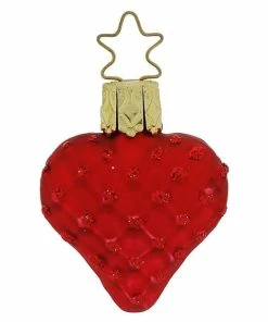 New ⭐ Traditions Red Glittered Waffle Heart Ornament 🔥