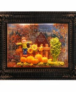 New 😀 Traditions Scarecrow Lighted Water Picture Frame 🎉