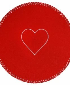 Brand new ❤️ Traditions Felt Heart Round Placemats Set/4 🧨 -Traditions Shop 46007037c