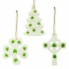 Best Pirce ✨ Traditions Porcelain Irish Tree, Cross & Shamrock Ornaments Set/3 ❤️