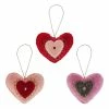 Promo 🛒 Traditions Red & Pink Wool Felt Heart Ornaments Set/3 🎁 -Traditions Shop CCOXM9136