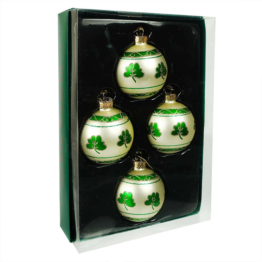 New ⌛ Traditions Multi Shamrock Ball Ornaments Box/4 🛒 4 New ⌛ Traditions Multi Shamrock Ball Ornaments Box/4 🛒 - Image 2