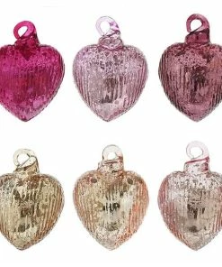Budget 💯 Traditions Small Heartfelt Striped Ornaments Set/6 🌟