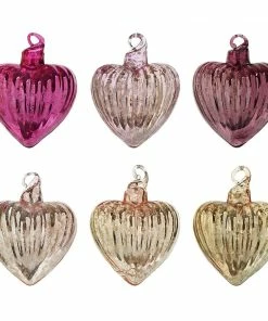 Best Sale ⌛ Traditions Heartfelt Striped Ornaments Set/6 😍