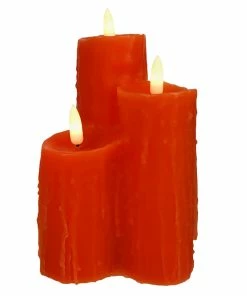 Buy 😍 Traditions Light Up Orange Wax Candle Cluster ❤️
