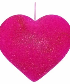 Buy 😉 Traditions Hot Pink Large Flocked Heart ⌛