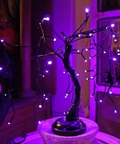 Budget 👏 Traditions Black Spider Tree With 48 Purple LED Lights 👍 -Traditions Shop HW1670c