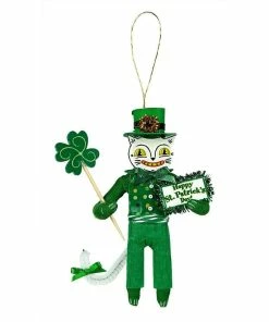 Budget 🌟 St. Patrick's White Cat Boy Ornament - Traditions Exclusive 👏