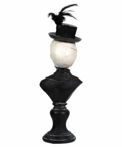Flash Sale 🌟 Traditions 🎃 Halloween Skeleton Bust With Lighted Eyes On Pedestal 😉 -Traditions Shop KK41545c