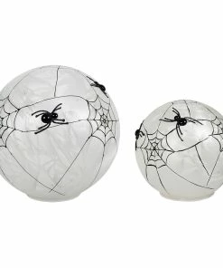 Flash Sale ✨ Traditions Frosted Glass LED Spider Web Globes Set/2 ✨ -Traditions Shop KK41590b