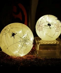 Flash Sale ✨ Traditions Frosted Glass LED Spider Web Globes Set/2 ✨ -Traditions Shop KK41590c