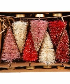 Discount 😍 Traditions Valentine Mini Bottle Brush Trees Set/7 🎁 -Traditions Shop LC1533b