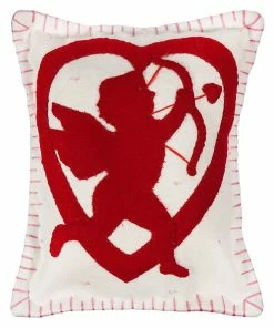 Wholesale ⭐ Traditions White Pillow With Red Heart & Cupid 🤩