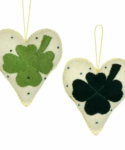 Deals ✨ Traditions Four Leaf Clover Heart Ornaments Set/2 🎉