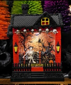 Best reviews of ⭐ Traditions Lounging Skeleton With Black Cat Lighted Spinning Water Lantern 🎁 -Traditions Shop SS2600710sd