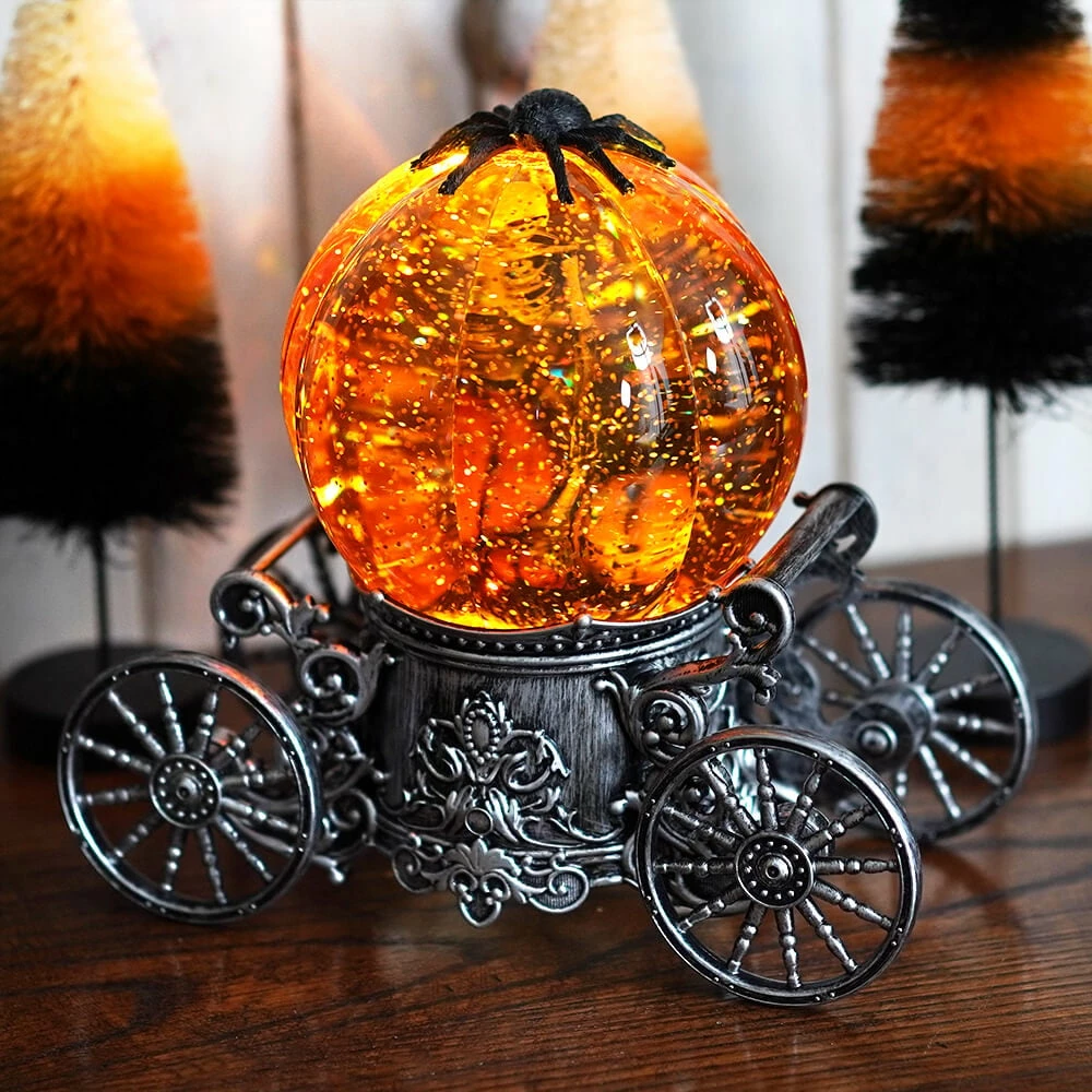 Hot Sale ???? Traditions Lighted ???? Halloween Skeleton & Black Cat Spinning Water Globe Carriage ✔️ 4 Hot Sale ???? Traditions Lighted ???? Halloween Skeleton & Black Cat Spinning Water Globe Carriage ✔️ - Image 2