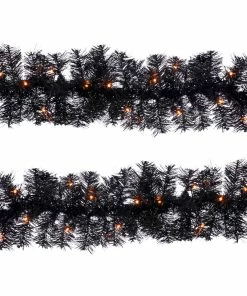 Outlet 🎉 Traditions Black 🎃 Halloween Lighted Garland With Orange Lights ⭐