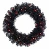 Budget 👍 Traditions Black 💀 Halloween Lighted Wreath With Orange Lights 🥰 -Traditions Shop SS448719OLEDML