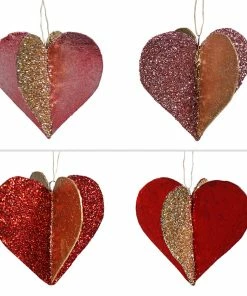 Best reviews of ❤️ Traditions Sweet Heart Glitter Foil Ornaments Set/4 ⭐