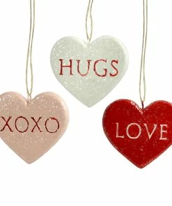 Deals 😉 Traditions 🍬 Candy Heart Ornaments Set/3 ❤️