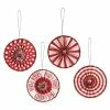 New ⌛ Traditions Valentine Rosette Ornaments Set/4 🤩 -Traditions Shop TL8690