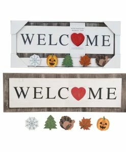 Outlet 👍 Traditions Wood Welcome Sign With Holiday Magnets Set/7 😍